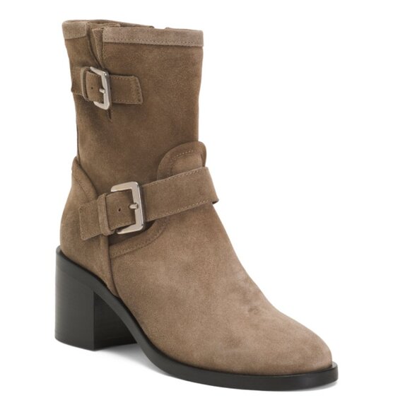 AQUATALIA Light Taupe Made In Italy Suede Billina Booties